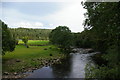 NY7962 : River Allen: view upstream from the footbridge at Plankey Mill by Christopher Hilton