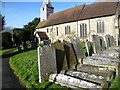 TQ5558 : Lozenge graves in St Mary's Churchyard, Kemsing by Marathon