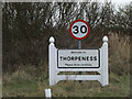 TM4658 : Thorpeness Village Name sign on Thorpe Road by Geographer