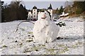 NT2347 : Snowman at Barony Castle by Jim Barton