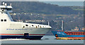 J3880 : "Stena Superfast VIII" and "Bramau", Belfast Lough (March 2015) by Albert Bridge