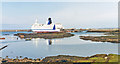 SH2583 : Holyhead Harbour, with car-ferry from Dublin 1993 by Ben Brooksbank