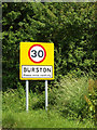 TM1382 : Burston Village Name sign on Diss Road by Geographer