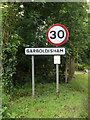 TM0082 : Garboldisham Village Name sign on Kenninghall Road by Geographer