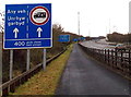 ST5391 : M48 motorway lane usage sign near Chepstow by Jaggery