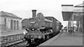 SO9033 : Tewkesbury Station, with train from Ashchurch, 1961 by Ben Brooksbank