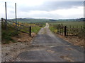 NJ4804 : Gated track to Tarland sewage farm by Stanley Howe