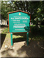 TM1469 : All Saints Church sign by Geographer