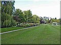 SE2955 : Dahlia bed in Harrogate's Valley Gardens by Steve  Fareham