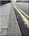 SN5881 : Cast-iron kerb, Trefechan Bridge, Aberystwyth by Robin Stott