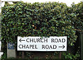 TM0220 : Church Road & Chapel Road signs by Geographer