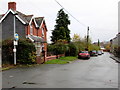 SO0391 : One-way traffic sign, Manthrig Lane, Caersws by Jaggery