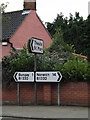 TM3390 : Roadsigns on the B1332 Norwich Road by Geographer