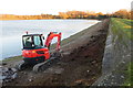 SP9113 : Repairing Startops Reservoir (4) Work has started on the West Bank by Chris Reynolds