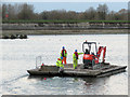 SP9113 : Repairing Startops Reservoir (8) The Builders Raft by Chris Reynolds