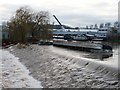 SE3320 : Caught on the weir, Wakefield, 27th December 2015 by Christine Johnstone