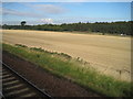 NT6377 : View from a Newcastle-Edinburgh train - towards A199 near North Belford by Nigel Thompson