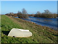 TL5090 : Wildfowlers boat on the bank - The Ouse Washes near Welney by Richard Humphrey