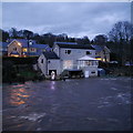 SE2336 : Extreme flood on the River Aire, from Newlay Bridge (5) by Rich Tea