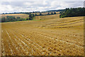 SP3823 : Harvested fields near Cleveley by Bill Boaden