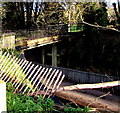 SO8401 : Road bridge over a former railway line, Inchbrook by Jaggery