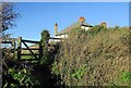 TG1143 : Gate on coast path near Weybourne by Derek Harper