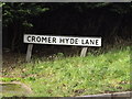 TL2012 : Cromer Hyde Lane sign by Geographer