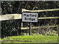 TL1814 : Marford Bridge sign by Geographer