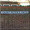 TQ7467 : Vintage street nameplate, Saint Peter's Path, Rochester by Chris Whippet