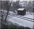 NH8609 : Lineside hut, by Alvie by Craig Wallace