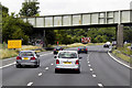 SE3204 : Disused Railway Bridge over the M1 near to Dodworth by David Dixon