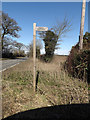 TG2504 : Footpath sign off the B1332 Bungay Road by Geographer