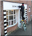 SP9211 : Preparing the Shop Front: Tring Beauty Box, Dolphin Square Car Park, Tring by Chris Reynolds