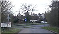 SO4107 : Junction at the lane leading from Raglan Castle by Anthony Parkes