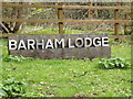 TM1351 : Barham Lodge sign by Geographer