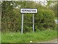 TM1653 : Hemingstone Village Name sign on Clay Lane by Geographer