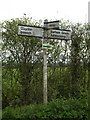 TM1451 : Roadsign on Church Lane by Geographer