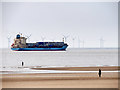 SJ3097 : Container Ship Passing Another Place by David Dixon