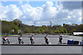 SP3677 : Five little motorbikes waiting for their riders, Alan Higgs Centre, Allard Way, Coventry by Robin Stott