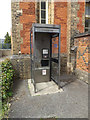 TM0954 : Telephone Box at Needham Market Railway Station by Geographer