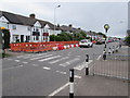 ST1680 : Zebra crossing and roadworks barriers, Caerphilly Road, Cardiff by Jaggery