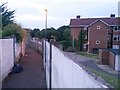 SZ0695 : West Howe: footpath U32 and a block of flats by Chris Downer