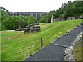 SN9186 : Glyndwr's Way passing through Bryntail Mine by Christine Johnstone