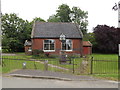 TL9877 : Market Weston Village Hall & sign by Geographer