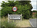 TL9874 : Hepworth Village Name sign on the A143 Bury Road by Geographer