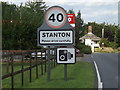 TL9573 : Stanton Village Name sign on the A143 Bury Road by Geographer