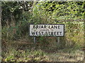 TM0374 : Briar Lane sign by Geographer