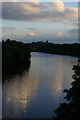 SD4863 : Looking down the Lune from the Lancaster Canal aqueduct, evening light by Christopher Hilton