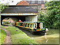 SP6259 : Narrowboat at Weedon Station Bridge by David Dixon