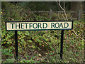 TL9271 : Thetford Road sign by Geographer